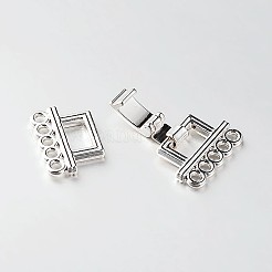 1連売り合金と真鍮製の留め金  5穴  プラチナ  10mm  穴：24x16.5x5mm&nbsp;PALLOY-N0112-02P