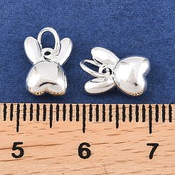 925スターリングシルバーチャーム  兎  スタンプ925個付き  銀  10x7.5x3.5mm  丸カン：5x0.8ミリ  3.5mm内径&nbsp;STER-I024-02S