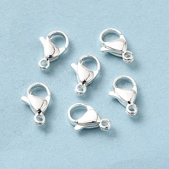 304ステンレススチール製ロブスタークロウ留め金  925銀メッキ  11x7x3mm  穴：1.4mm&nbsp;STAS-R120-02C-S