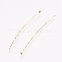 304ステンレススチールボールヘッドピン  18KGP本金メッキ  50x0.7mm&nbsp;X-STAS-I312-C07-G02