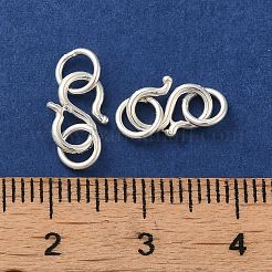 925スターリングシルバーの形留め金  ダブル丸カン付き  銀  16mm&nbsp;STER-K177-05B-S