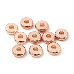 真鍮ビーズ  カドミウムフリー＆鉛フリー  長持ちメッキ  ディスク  ローズゴールド  6x2mm  穴：1.8mm&nbsp;KK-D032-01G-RG