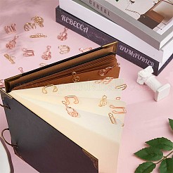 48種類のスタイルのカーボンスチールペーパークリップ4個  音楽愛好家のためのペーパー クリップ  面白いブックマークマーキングクリップ  ギターと音符とヘッドセットの模様  ミックスカラー  23~42x12~25x2~5mm  12個/スタイル&nbsp;TOOL-GF0003-35