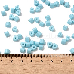 ベーキングペイント ガラスビーズ  セイロン  三角穴  trangle  ライトブルー  5x5x4mm  穴：1.3mm  3150個/ポンド&nbsp;SEED-H002-K-D322