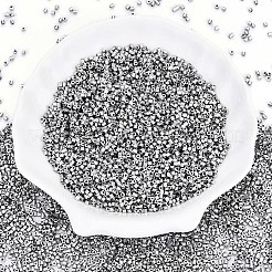電気メッキガラスシリンダービーズ  シードビーズ  丸い穴  メタリックカラー  プラチナメッキ  1.5~2x1~2mm  穴：0.8mm  約8000個/袋  約85~95 G /袋&nbsp;SEED-Q036-01A-B04