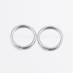 変色しにくい304ステンレススチール製オープン丸カン  ラウンド  ステンレス鋼色  13x1.5mm  15ゲージ  内径：10mm&nbsp;STAS-P151-01