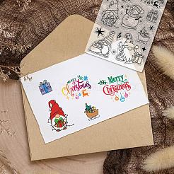 プラスチックスタンプ  DIYスクラップブッキング用  装飾的なフォトアルバム  カード作り  スタンプシート  gnome  160x110mm&nbsp;DIY-WH20018-0053