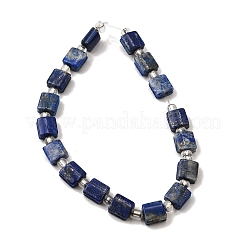 天然石ラピスラズリビーズ連売り  正方形  シードビーズで  8x8x5mm  穴：1mm  約16~17個/連  7.87''~8.07''（20~20.5センチメートル）&nbsp;G-Z087-D01