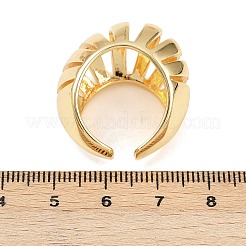 真鍮調整可能なカフリング  カドミウムフリー＆鉛フリー  18KGP本金メッキ  17.5mm  内径: 調節可能&nbsp;RJEW-C140-05G