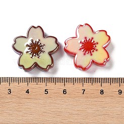 不透明なアクリルビーズ  エナメル  さくら  ミックスカラー  25x26x9mm  穴：3mm&nbsp;MACR-D029-05A