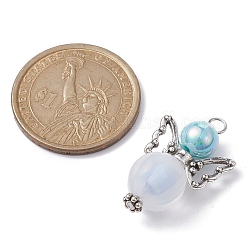 アクリルおよび合金ペンダント  パンプキンビーズ  蝶  ミックスカラー  28.5x18x10.5mm  穴：3と3.5mm&nbsp;PALLOY-JF02237