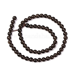 天然のスモーキークォーツラウンドビーズ連売り  6mm  穴：1mm  約61個/連  15インチ&nbsp;X-G-E329-6mm-38