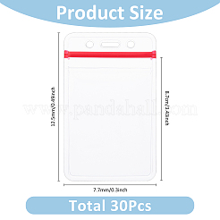 防水PVC製再封可能袋  トップシールポーチ  長方形  透明  12.5x7.7x0.2cm&nbsp;ABAG-WH0035-062
