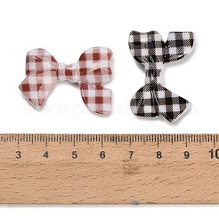 印刷された不透明なアクリルビーズ  タータン柄のちょう結び  ミックスカラー  24x33.5x7mm  穴：3mm&nbsp;AC-CBA6BCC-08