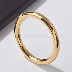 女性用304ステンレススチールプレーンバングル  ゴールドカラー  1/4インチ（0.8cm）  内径：2-1/4インチ（5.85cm）&nbsp;LS-BJEW-S161-10G