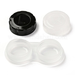 女の子のためのppプラスチックコンタクトレンズケース  ツートン  ブラック  27.5x56x12mm  内径：20.5mm&nbsp;AJEW-I061-A02
