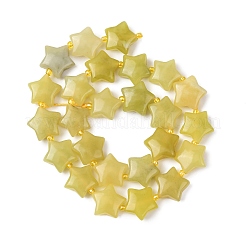 天然石レモンジェイド翡翠ビーズ連売り  スター  シードビーズで  15~15.5x16~16.5x6.5~7mm  穴：1.4mm  約25個/連  15.75''~16.14''（40~41センチメートル）&nbsp;G-K359-E17