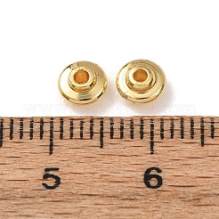 真鍮ビーズ  ラウンド  カドミウムフリー＆鉛フリー  ラックめっき  長持ちメッキ  18KGP本金メッキ  5x2.6mm  穴：1.5mm&nbsp;KK-D259-01A-G