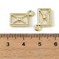 合金樹脂チャーム  ラブレターチャーム  長持ちメッキ  ラックめっき  ゴールドカラー  15.5x11.5x3mm  穴：1.8mm&nbsp;FIND-H024-11G