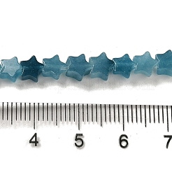 染色された天然の白翡翠模造アクアマリンビーズ連売り  スター  6x5.5x2mm  穴：0.8mm  約75個/連  14.57インチ（37cm）&nbsp;G-G085-B29-02-1