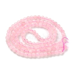 天然石ローズクォーツビーズ連売り  多面カットラウンド  3mm  穴：0.8mm  約118~130個/連  14.96インチ（38cm）&nbsp;G-A129-3mm-10