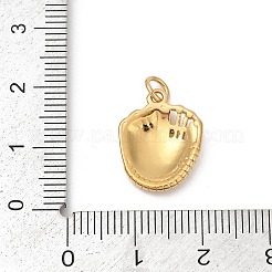 304ステンレスペンダント  丸カン付き  18KGP本金メッキ  野球グローブ  16.5x13x3mm  穴：2.3mm&nbsp;STAS-D305-04G-B