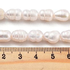 天然養殖淡水パールビーズ連売り  グレードAB +  ライス  桃パフ  8~9mm  穴：0.7mm  約18個/連  6.69''（17センチメートル）&nbsp;PEAR-P062-14B