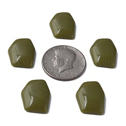オペークアクリルカボション  不規則な六角形  ダークオリーブグリーン  25.5x19.5x5.5mm  約253個/500g&nbsp;MACR-S373-143-A11