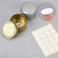 DIYジュエリーキット  丸い鉄のブリキ缶を使って  キャンドルウィックと両面粘着紙ステッカー  ミックスカラー  30x20x10mm&nbsp;DIY-GA0001-19