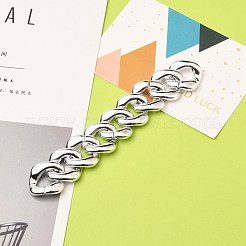 手作りのUVメッキアクリルカーブチェーン  ツイストチェーン  プラチナ  リンク：31x29x6mm  約39.37インチ（1m）/連&nbsp;AJEW-JB00774-05