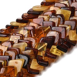 天然琥珀ビーズ連売り  菱形  11~17x8~16x2~4mm  穴：0.9mm  約60~61個/連  15.35''（39センチメートル）&nbsp;G-K376-C04-01