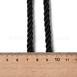 ナイロンねじり丸紐  バッグのストラップ作りに  ブラック  5~5.5mm  約10.94ヤード（10m）/ロール&nbsp;NWIR-S001-01S
