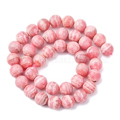 天然石ロードクロサイトビーズ連売り  ラウンド  9~10mm  穴：1mm  約44個/連  15.1インチ（38.5cm）&nbsp;G-J369-03-10mm-A