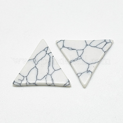 合成ターコイズカボション  三角形  ホワイト  8x8.5x2mm&nbsp;LS-X-TURQ-S290-20J-05