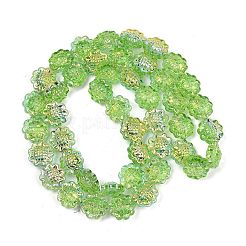 電気メッキガラスビーズ連売り  ヒマワリ  ABカラーメッキ  黄緑  15x8.5mm  穴：1mm  約45個/連  26.06''（66.2センチメートル）&nbsp;GLAA-S387-01E
