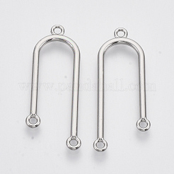 合金シャンデリアコネクターパーツ  3ループコネクター  uの形状  プラチナ  41x16x2mm  穴：1.8mm&nbsp;X-PALLOY-S121-115P