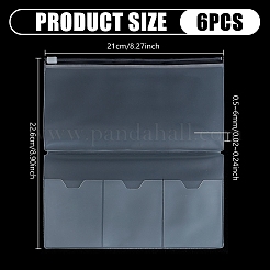 旅行用ノート用の長方形PVC収納バッグ  透明  22.6x22x0.05~0.6cm&nbsp;OFST-WH0899-019A