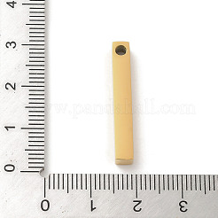イオンプレーティング（IP）304ステンレスペンダント  長方形/棒  18KGP本金メッキ  28x4x4mm  穴：2mm&nbsp;STAS-J029-01G-A