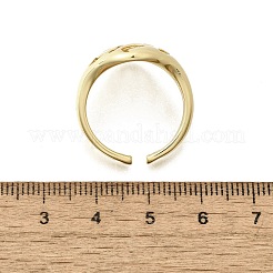 女性用真鍮カフリング  カドミウムフリー＆鉛フリー  オーバル  18KGP本金メッキ  20.5mm  内径: 調節可能&nbsp;RJEW-G347-14G