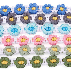 6個 6色コットンコードニットデイジーカップベルト  合金スイベルクラスプ付き  ミックスカラー  350x22x10mm  1pc /カラー&nbsp;AJEW-TA0002-37