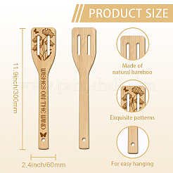 6 個竹スプーン & ナイフ & フォーク  デザート用食器  タンポポ  60x300mm  6スタイル  1個/スタイル  6個/セット&nbsp;AJEW-WH0411-067