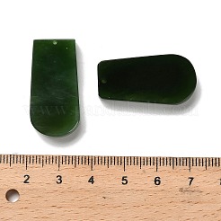 染色された天然翡翠のペンダント  アーチ型チャーム  濃い緑  29.5~30x15~15.5x4~5mm  穴：0.9~1mm&nbsp;G-R001-01