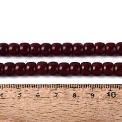 オペークガラスビーズ連売り  バレル  暗赤色  8x6mm  穴：1.6mm  約61~62個/連  14.84''~15.16''（37.7~38.5センチメートル）&nbsp;LS-GLAA-NH0002-B13