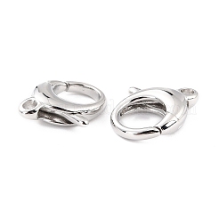 真鍮カニカン  長持ちメッキ  鉛フリー＆ニッケルフリー＆カドミウムフリー  プラチナメッキ  17.5x13.5x4.5mm  穴：2mm&nbsp;X-KK-D065-02P