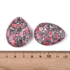 合成ターコイズビーズ  染め  ティアドロップ  インディアンレッド  38~39x29~29.5x9.5~10mm  穴：1.4~1.5mm&nbsp;G-N352-02A