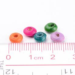 鉛フリーロンデル天然木ビーズ  染め  6x3mm  穴：1.6~2mm&nbsp;X-YTB032