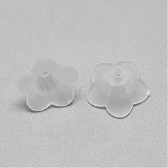 5枚の花弁透明アクリルビーズキャップ  朝顔ビーズ  艶消し  透明  14.5x14x9.5mm  穴：1.5mm  約1000個/500g&nbsp;FACR-S012-SB518