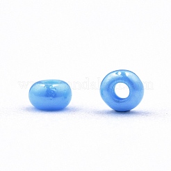 8/0 チェコ不透明ガラスシードビーズ  光沢のある  ラウンド  ディープスカイブルー  3x2mm  穴：1mm  約500 G /袋&nbsp;SEED-N004-003A-17