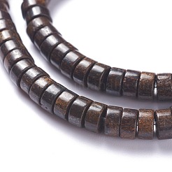 天然古銅ビーズ連売り  ディスク  ヒシビーズ  6x3mm  穴：1mm  約117個/連  15.75''（40センチメートル）&nbsp;G-P444-06A