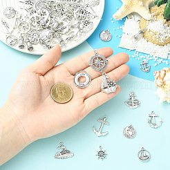 合金のチベット風チャーム  ナビゲーションチャーム  アンティークシルバー  17~29.5x9~25x1.5~9mm  穴：1.6~2.5mm&nbsp;FIND-CJZ0001-006